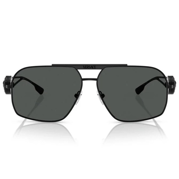 NEW VERSACE PILOT SUNGLASSES MOD 2269 1433/87 BLACK METAL VE2269 143387 EYEWEAR - Picture 3 of 6